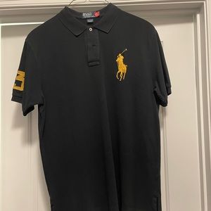 Polo by Ralph Lauren.  Black w/gold logo.  XL.